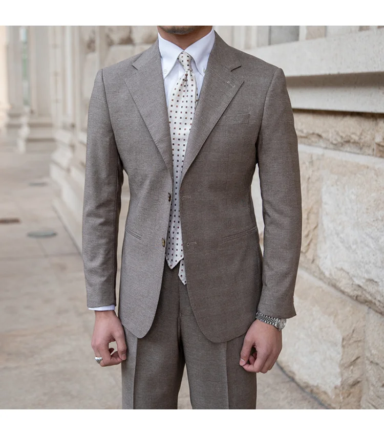 Men's solid color wedding and business suit set - Image 3