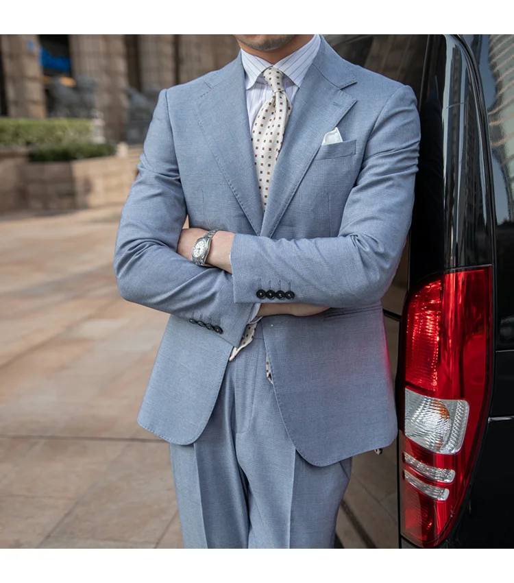 Men's solid color wedding and business suit set - Image 7