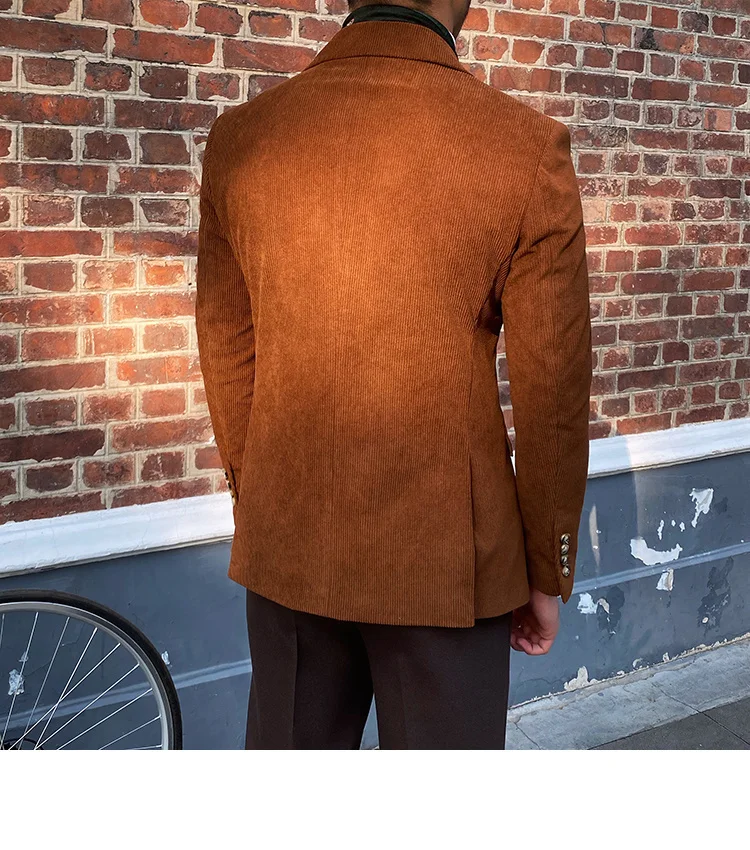 Italian corduroy double breasted blazer jacket - Image 8