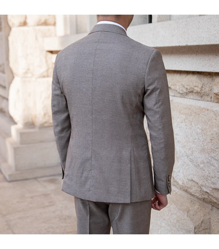 Men's solid color wedding and business suit set - Image 8