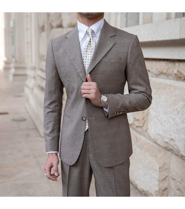 Men's solid color wedding and business suit set - Image 11