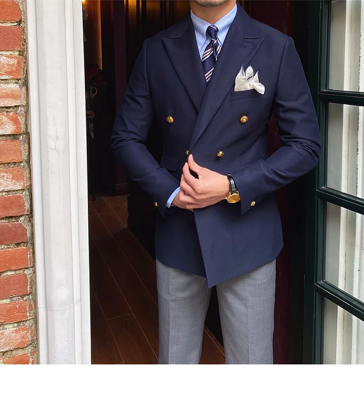 Double breasted slim fit blazer jacket - Image 4