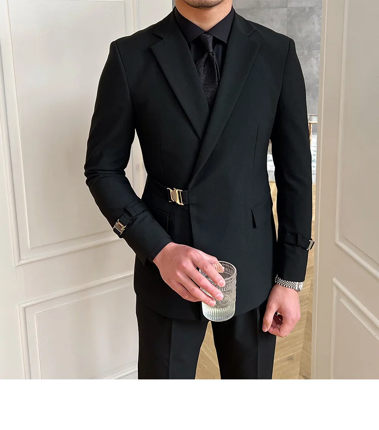 Solid metal buckle blazer for parties and weddings - Image 6