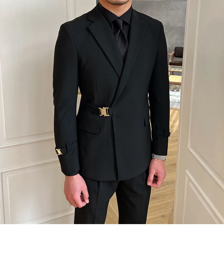 Solid metal buckle blazer for parties and weddings - Image 7