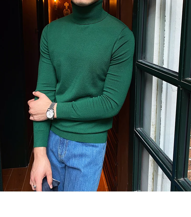 Burgundy wool turtleneck sweater for winter - Image 6