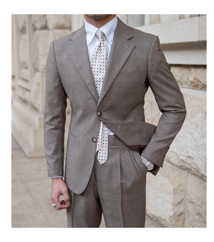 Men's solid color wedding and business suit set - Image 10