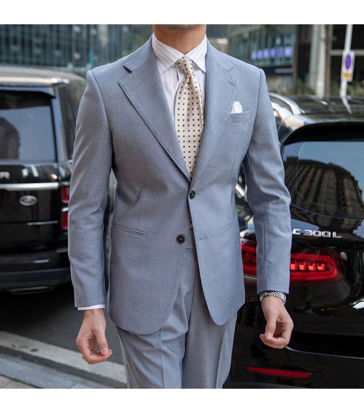 Men's solid color wedding and business suit set - Image 4