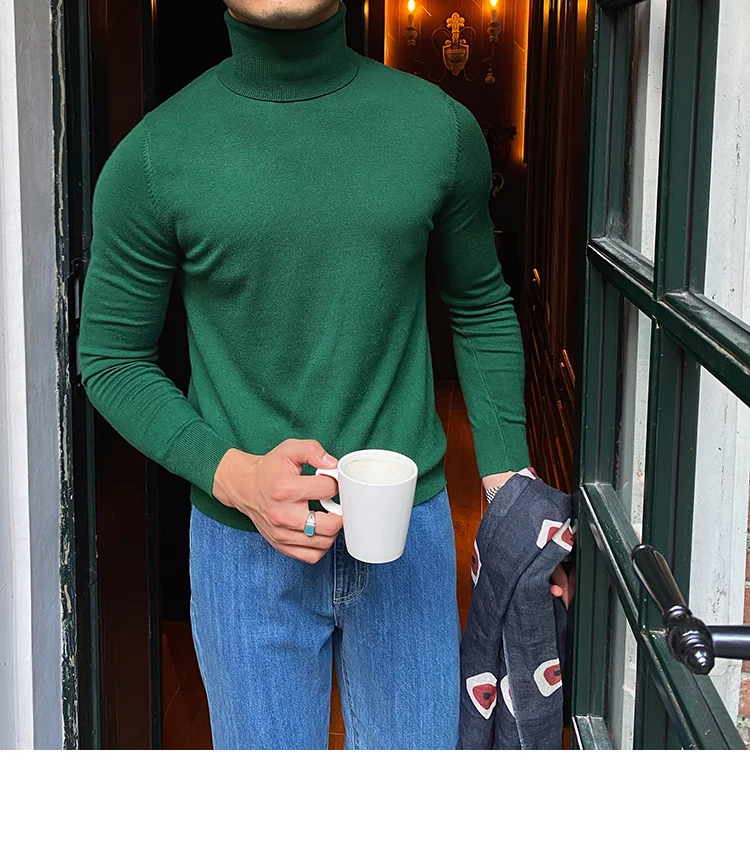 Burgundy wool turtleneck sweater for winter - Image 7