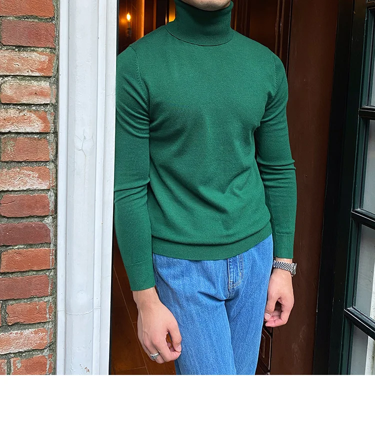 Burgundy wool turtleneck sweater for winter - Image 10