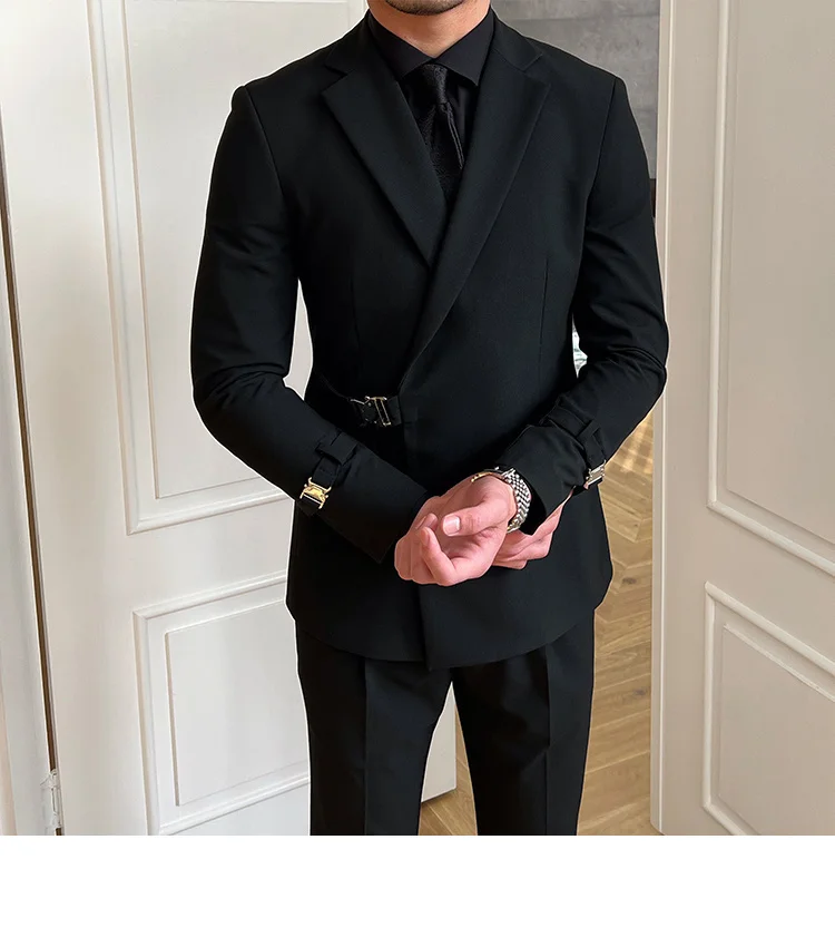 Solid metal buckle blazer for parties and weddings - Image 5