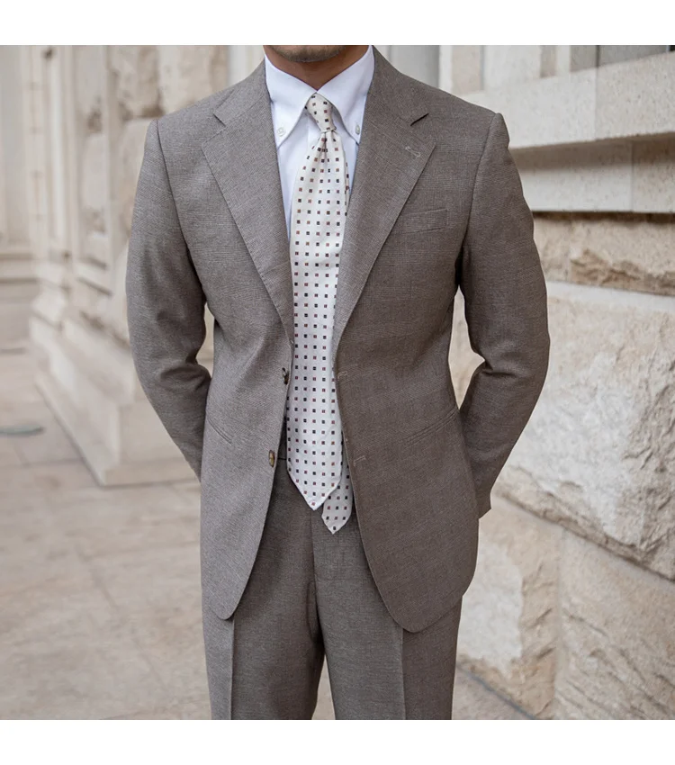 Men's solid color wedding and business suit set - Image 12