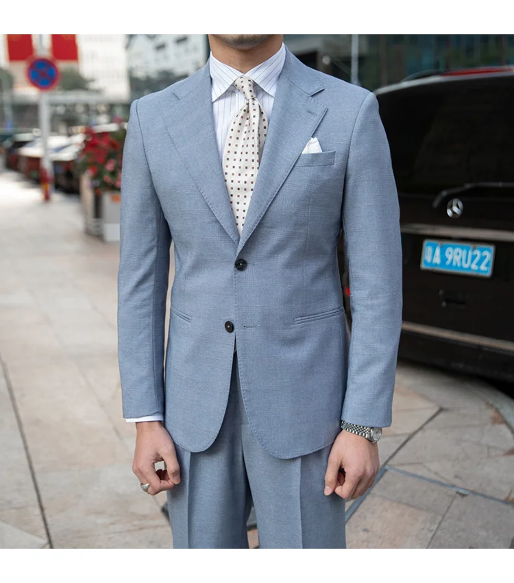 Men's solid color wedding and business suit set - Image 6