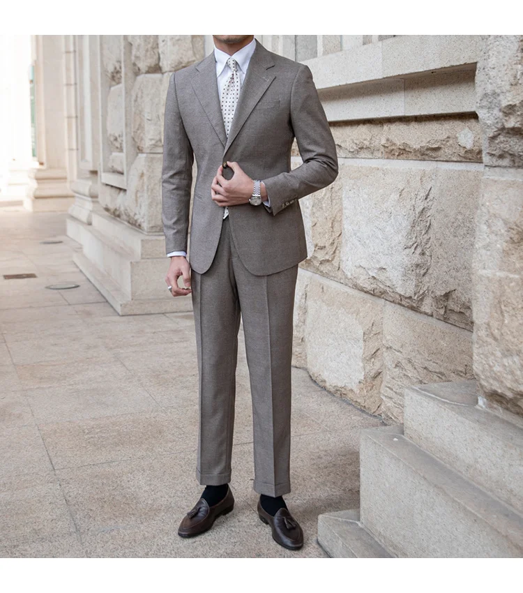 Men's solid color wedding and business suit set - Image 13
