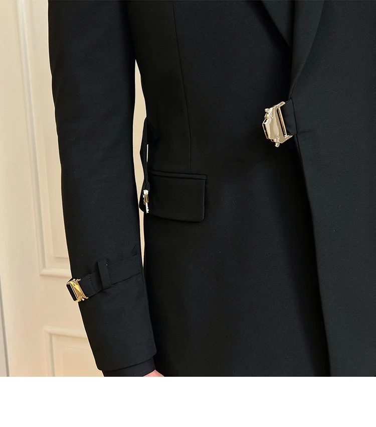Solid metal buckle blazer for parties and weddings - Image 10
