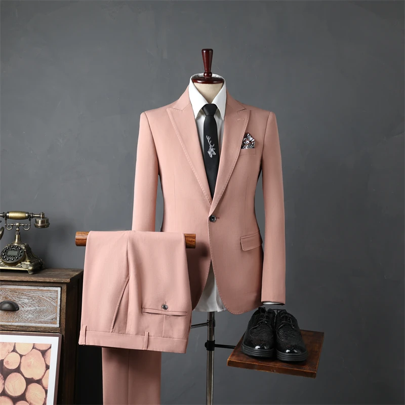 Men's High-Class Slim-Fit Two-Piece Dress Suit Professional Business or Wedding Casual Pants Gentleman's Elegant Style - Image 7