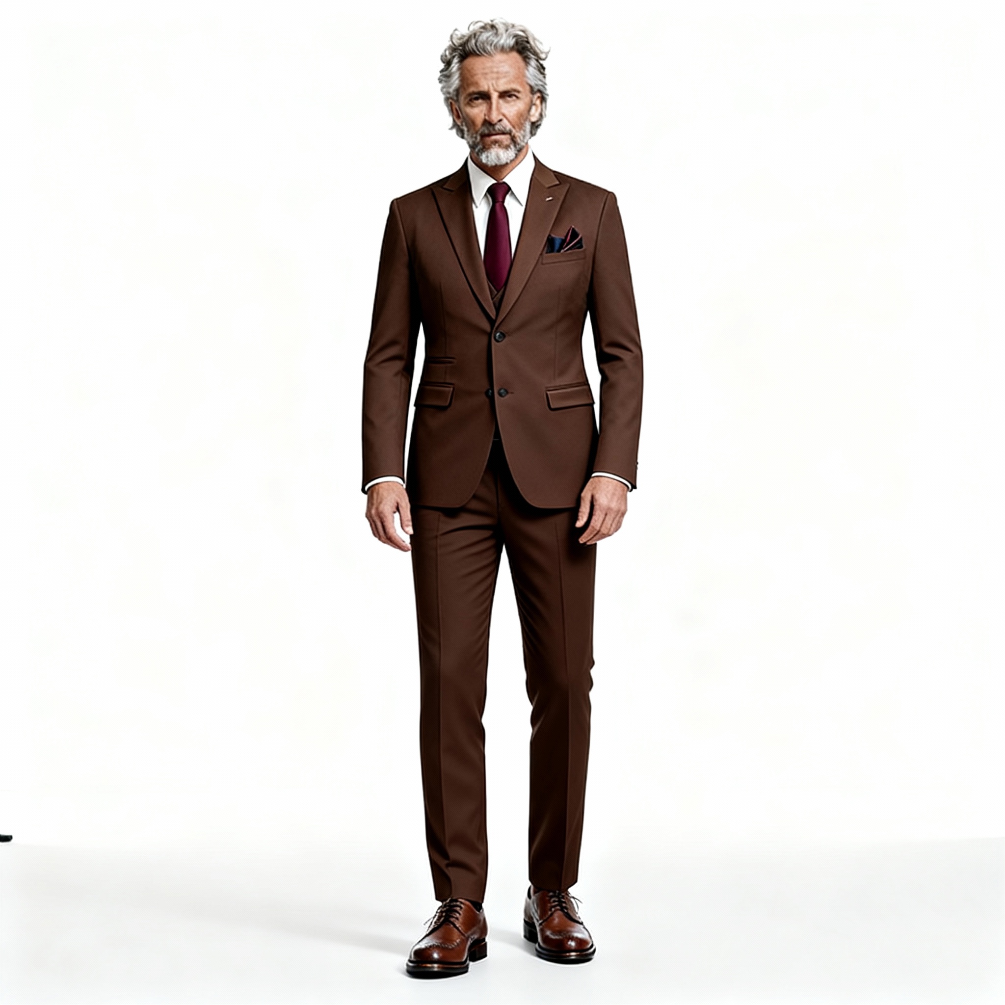 Men's High-End Korean-Style Slim-Fit Two-Piece Business Casual Wedding Suit Anti-Wrinkle Flat Single Breasted for Adults - Image 2