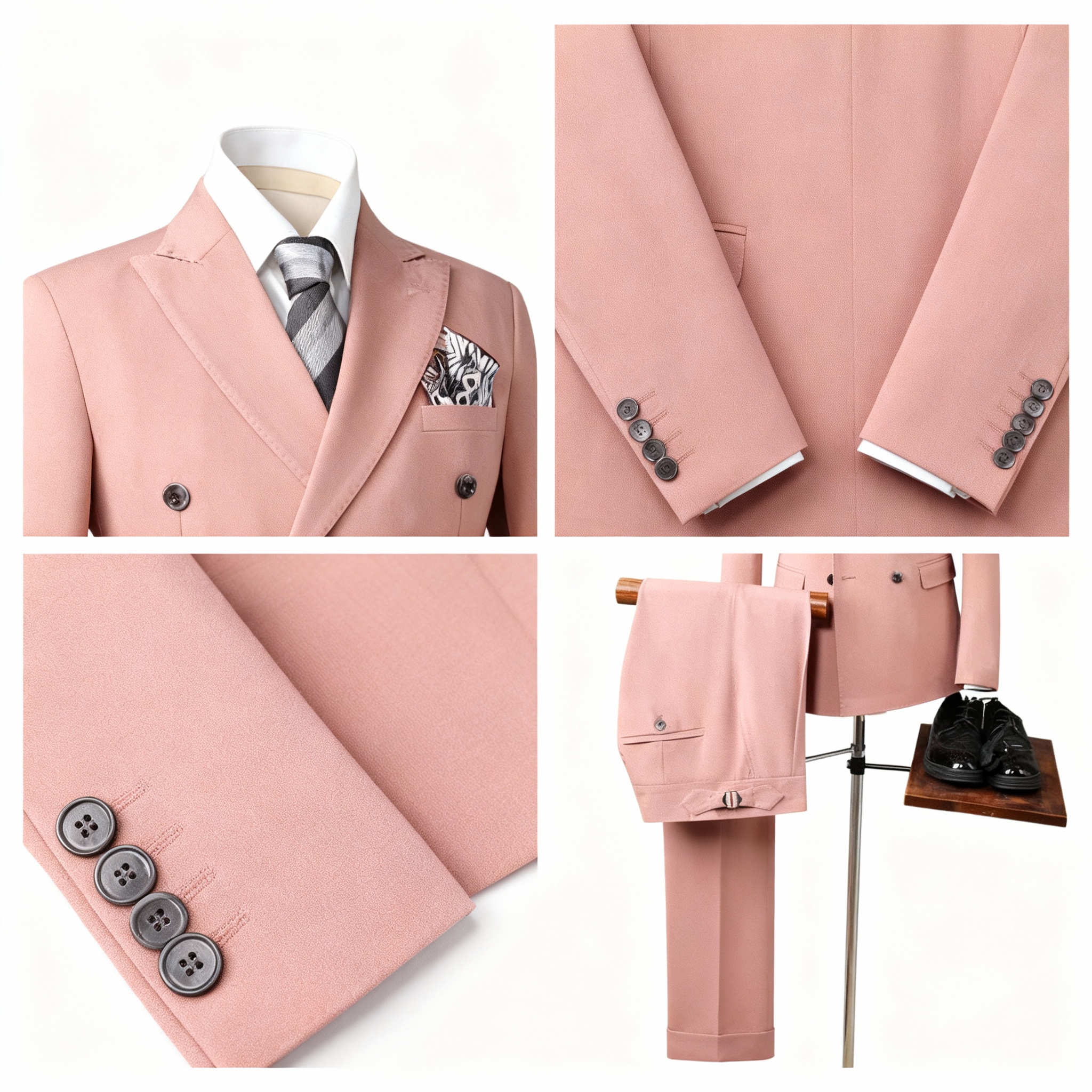 Men's High-Class Slim-Fit Two-Piece Dress Suit Professional Business or Wedding Casual Pants Gentleman's Elegant Style - Image 5