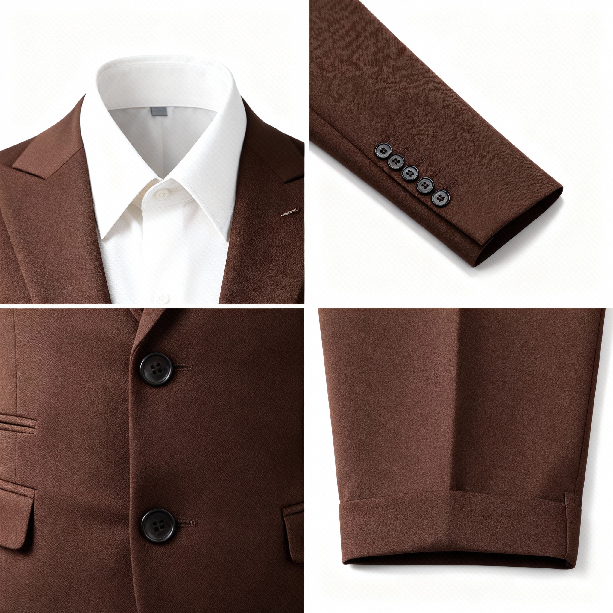 Men's High-End Korean-Style Slim-Fit Two-Piece Business Casual Wedding Suit Anti-Wrinkle Flat Single Breasted for Adults - Image 6